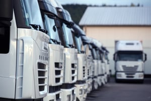 White trucks parking